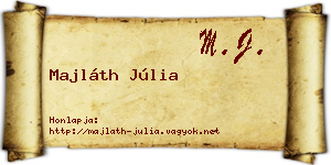 Majláth Júlia névjegykártya
