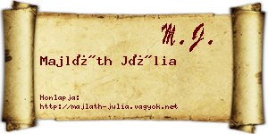 Majláth Júlia névjegykártya